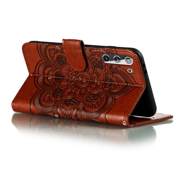 Bild 5, Samsung Galaxy S21 - Mandala Läder Fodral - Brun
