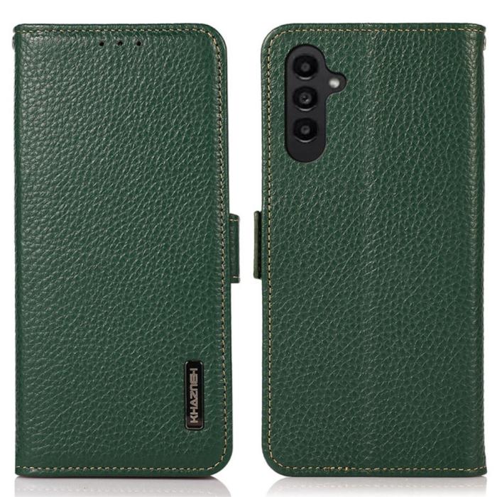 Bild 1, KHAZNEH Galaxy S24 Fodral Äkta Läder RFID Grön