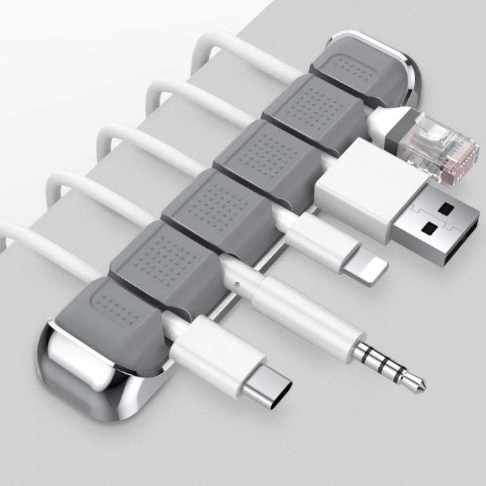 Bild 1, AHASTYLE 5-Port Kabel Hållare/Organiserare I Aluminium/Silikon