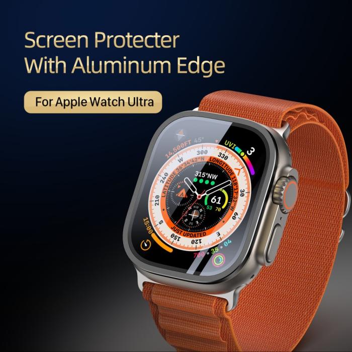 Bild 2, DUX DUCIS Apple Watch Ultra 49 mm Skärmskydd Aluminium Ram Svart