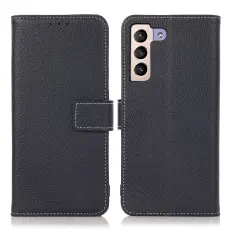 Samsung Galaxy S22 Plus Fodral Litchi Läder Blå