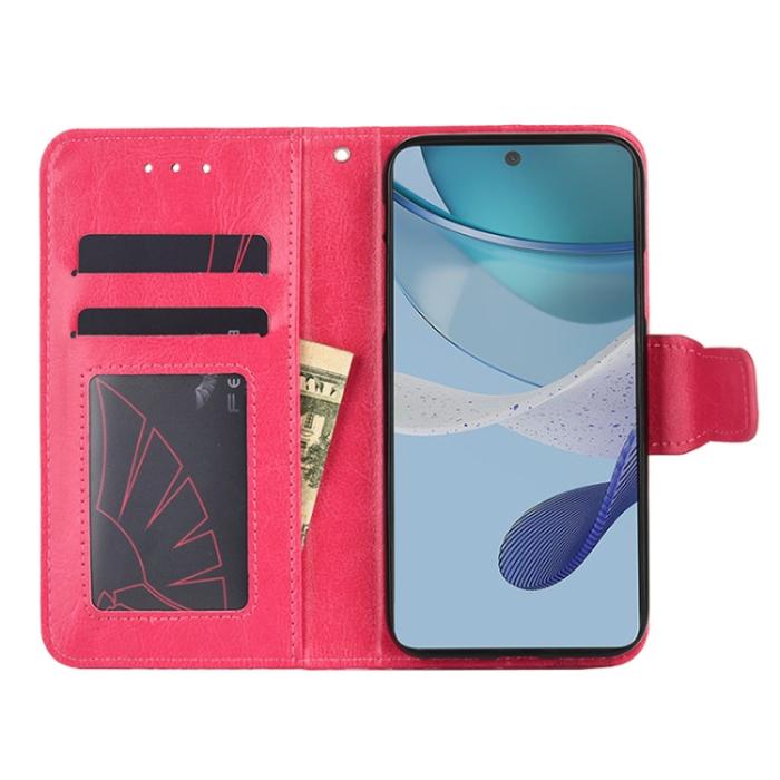 Bild 3, Motorola Moto G13 / G23 / G53 5G Fodral Läder Rosa/Röd