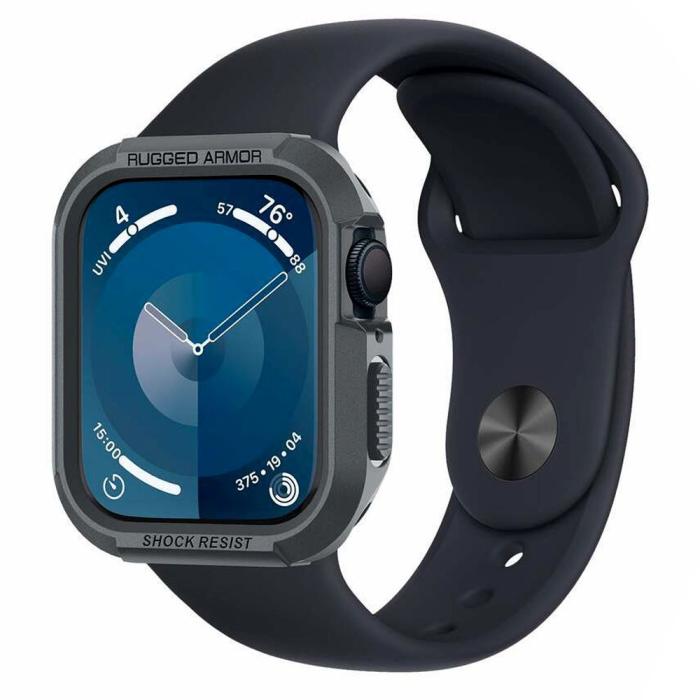 Bild 1, Spigen Apple Watch 44/45 mm Skal Rugged Armor Mörk Grå