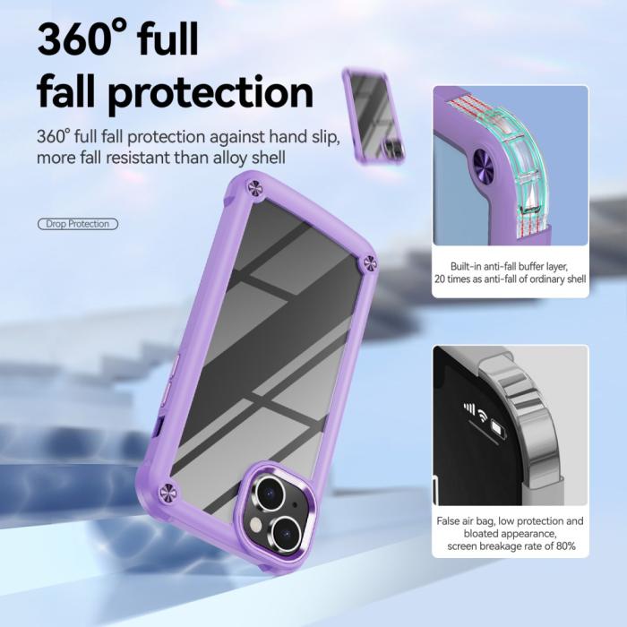 Bild 5, iPhone 15 Plus Skal Shockproof Hybrid Armor Lila