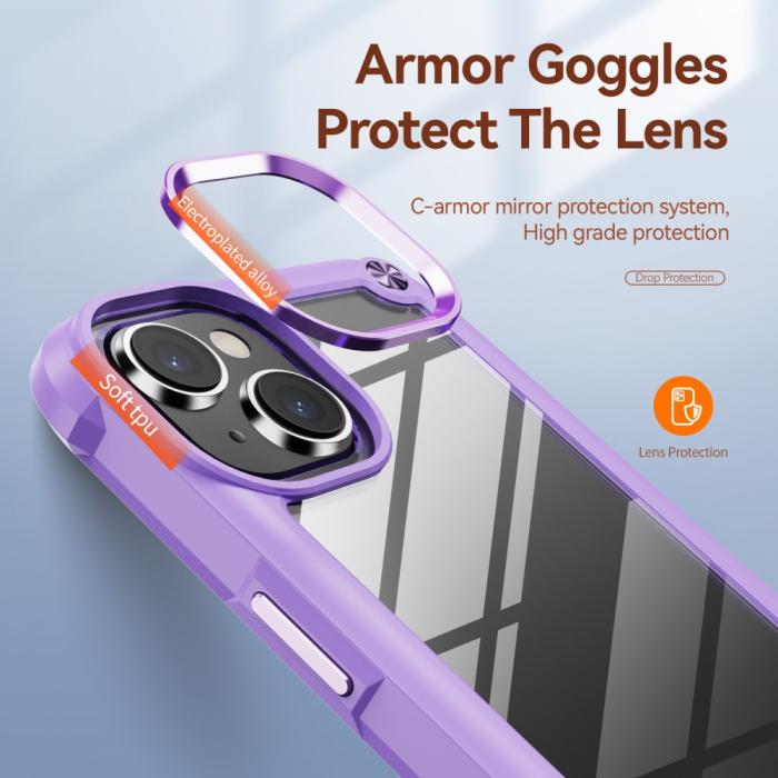 Bild 6, iPhone 15 Plus Skal Shockproof Hybrid Armor Lila