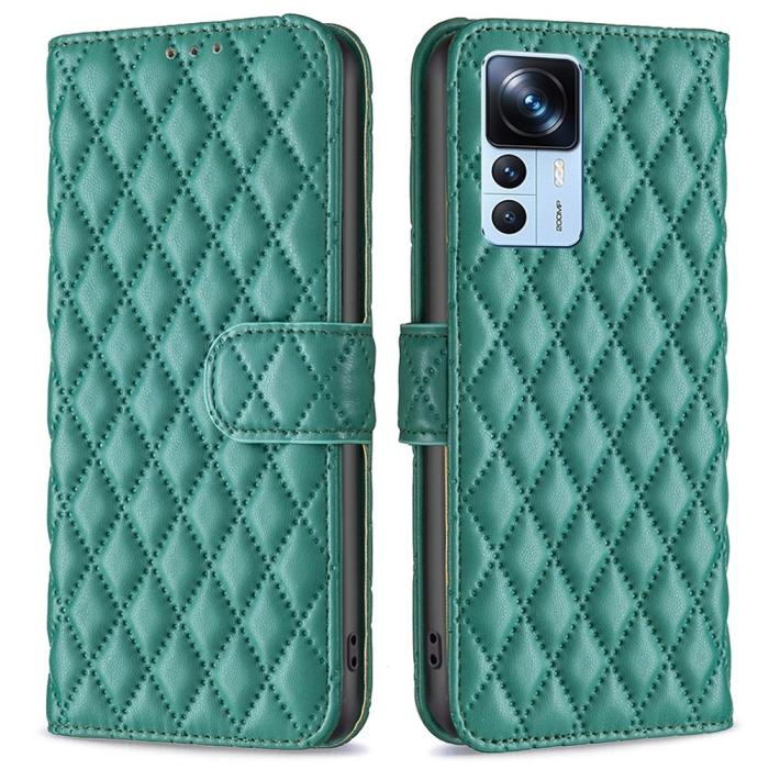 Bild 1, Xiaomi 12T / 12T Pro Fodral Diamond Läder Grön