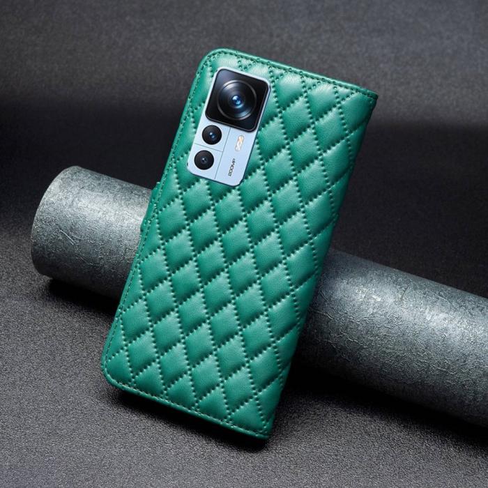 Bild 5, Xiaomi 12T / 12T Pro Fodral Diamond Läder Grön