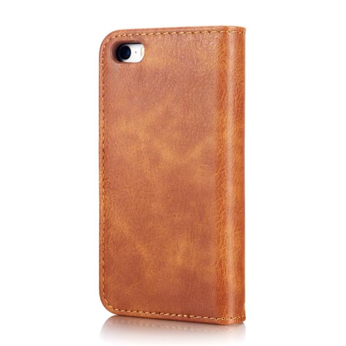 Bild 5, iPhone 5/5S/SE 2016 - DG.MING 2in1 Magnet Fodral - Brun
