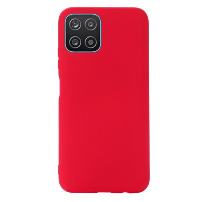 Bild 2, Samsung Galaxy A03 Skal Liquid Silikon Med Strap Röd