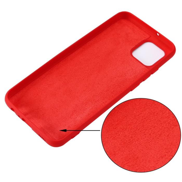 Bild 3, Samsung Galaxy A03 Skal Liquid Silikon Med Strap Röd