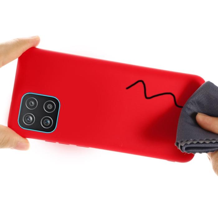 Bild 4, Samsung Galaxy A03 Skal Liquid Silikon Med Strap Röd