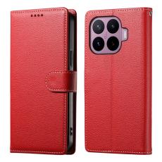 Xiaomi 17T Fodral Litchi L&auml;der R&ouml;d