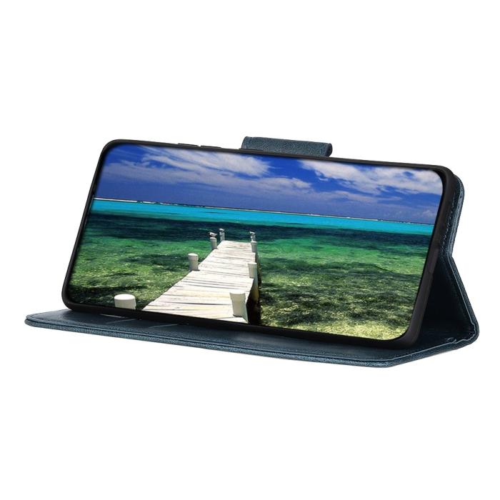 Bild 4, Google Pixel 6A Fodral Crazy Horse Läder Blå
