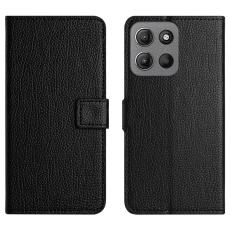 Motorola Moto G86 Power/G86 5G Fodral Litchi L&auml;der Svart