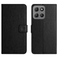 Motorola Moto G86 Power/G86 5G Fodral Litchi L&auml;der Svart