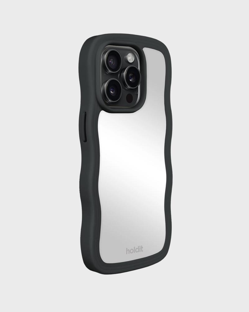 holdit iPhone 15 Pro Skal Wavy Black Mirror