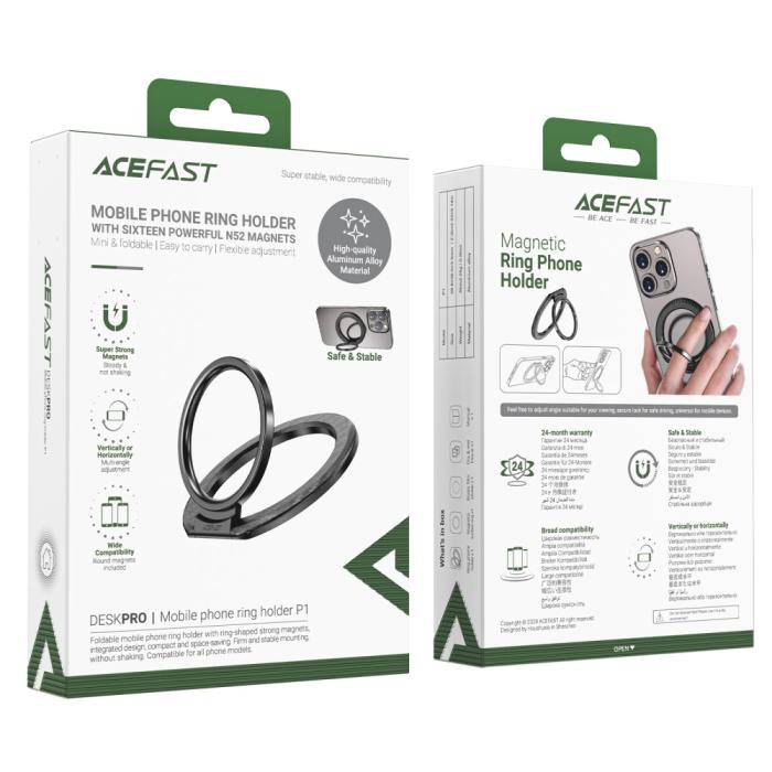 Bild 5, Acefast MagSafe Magnetisk Ringhållare Svart