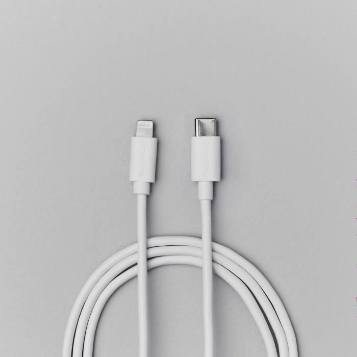 Bild 6, Smartline 1m USB-C - Lightning MFi Laddningskabel Vit