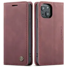 CASEME iPhone 13 Fodral Retro Läder Röd