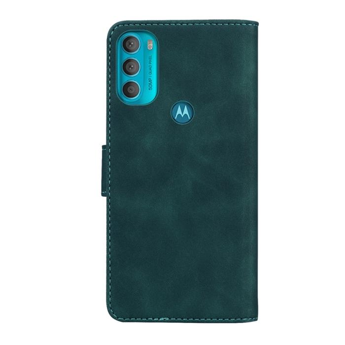 Bild 3, Motorola Moto G71 Fodral Skin Touch Läder Mörk Grön