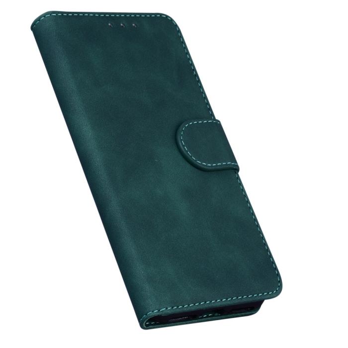 Bild 6, Motorola Moto G71 Fodral Skin Touch Läder Mörk Grön