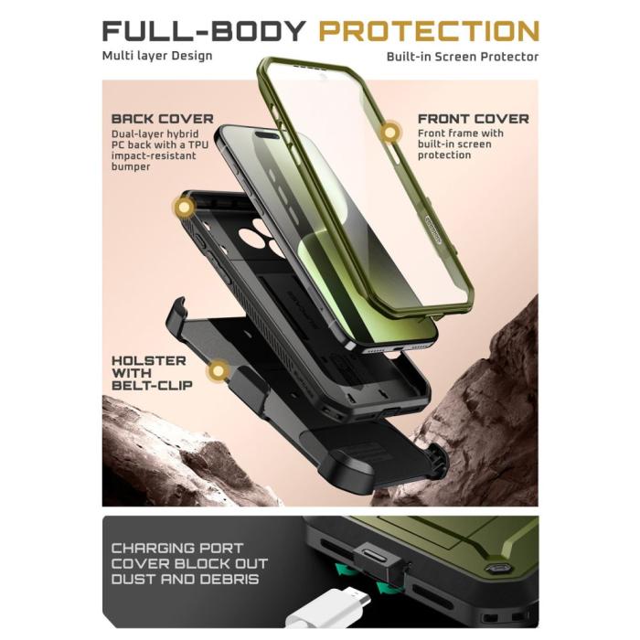 Bild 3, Supcase iPhone 17 Pro Skal Unicorn Beetle Pro Guldan