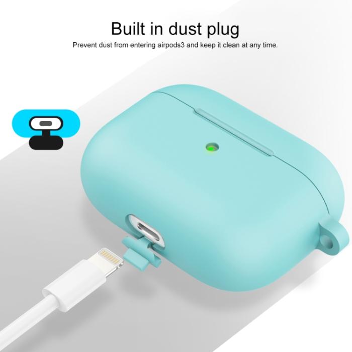 Bild 4, AirPods 3 Skal Silikon Med Krok Cyan