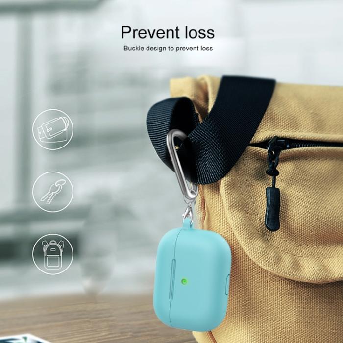 Bild 6, AirPods 3 Skal Silikon Med Krok Cyan