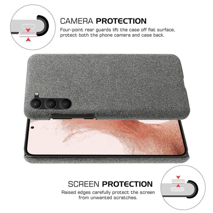 Bild 5, Samsung Galaxy S24 Plus Slim Tygbelagt Skal Grå