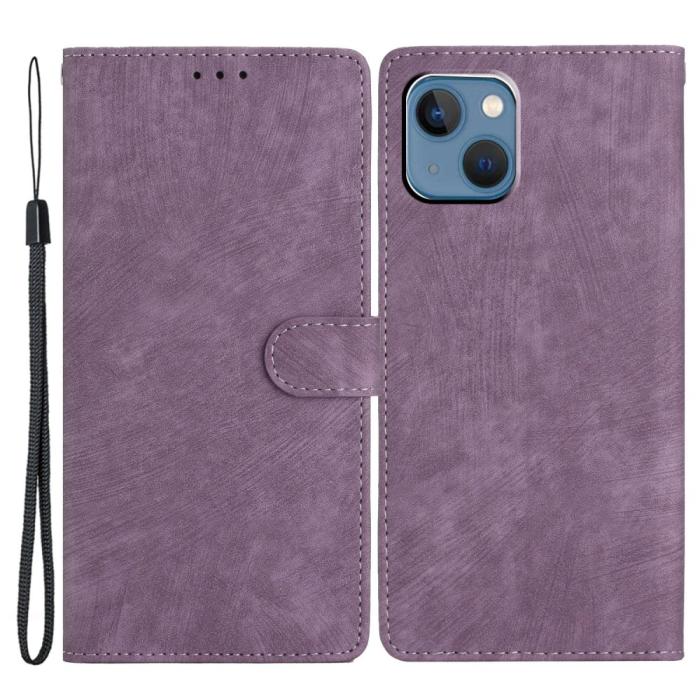Bild 1, iPhone 15 Plus Fodral Skin Touch Läder Lila