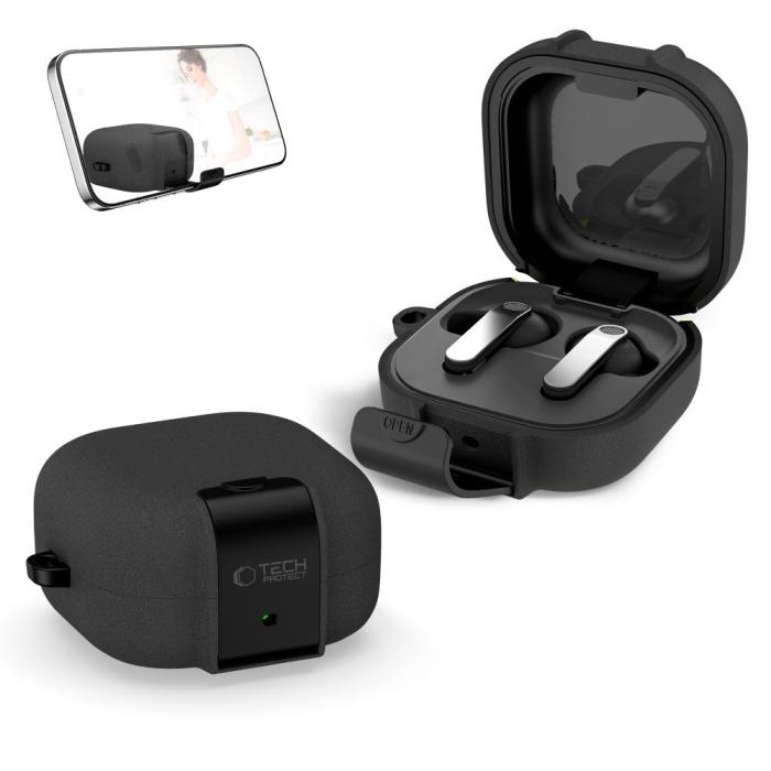 Bild 5, Tech-Protect Galaxy Buds 4 / 4 Pro Skal Slim Hook Svart