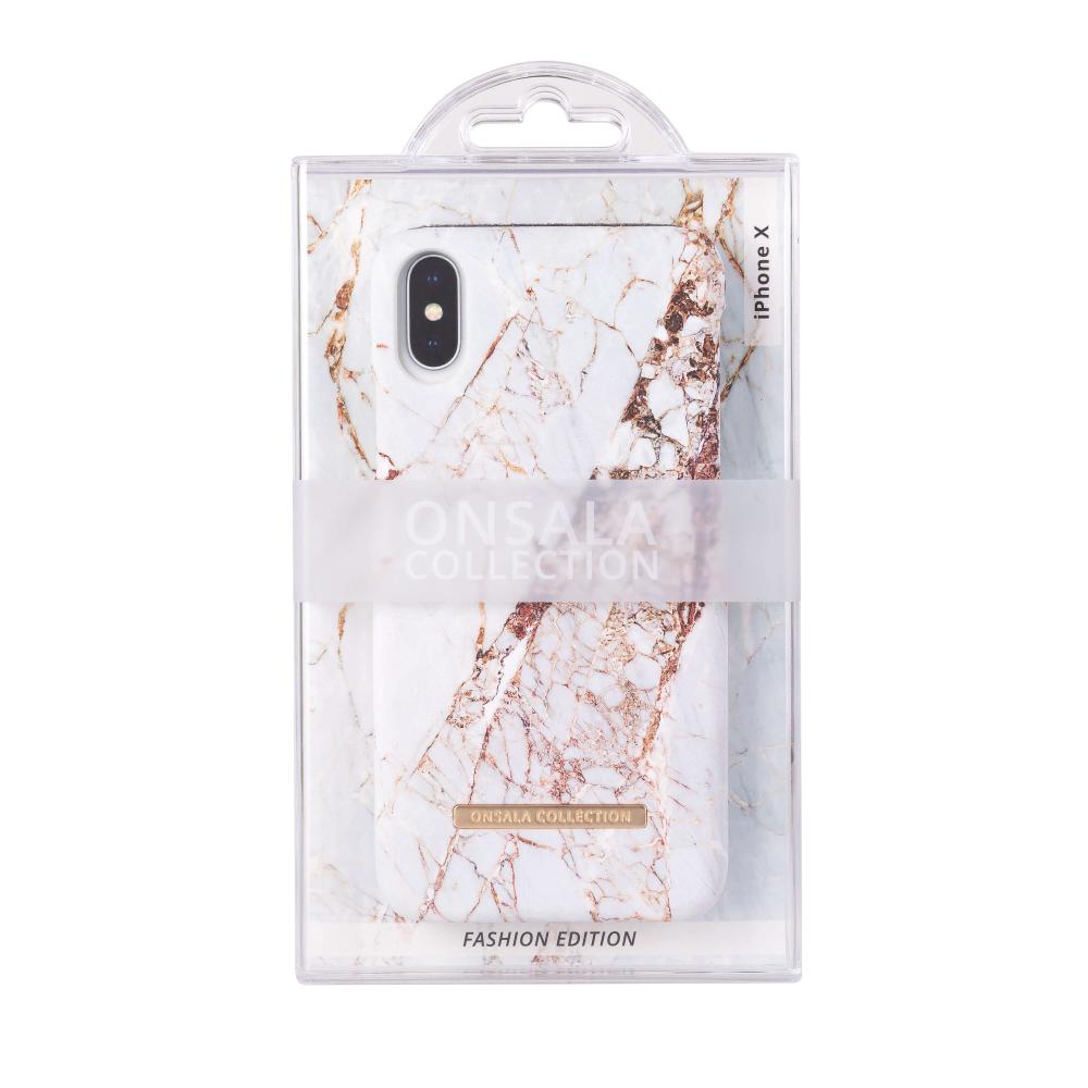 ONSALA iPhone X / Xs Mobilskal Soft White Rhino Marble