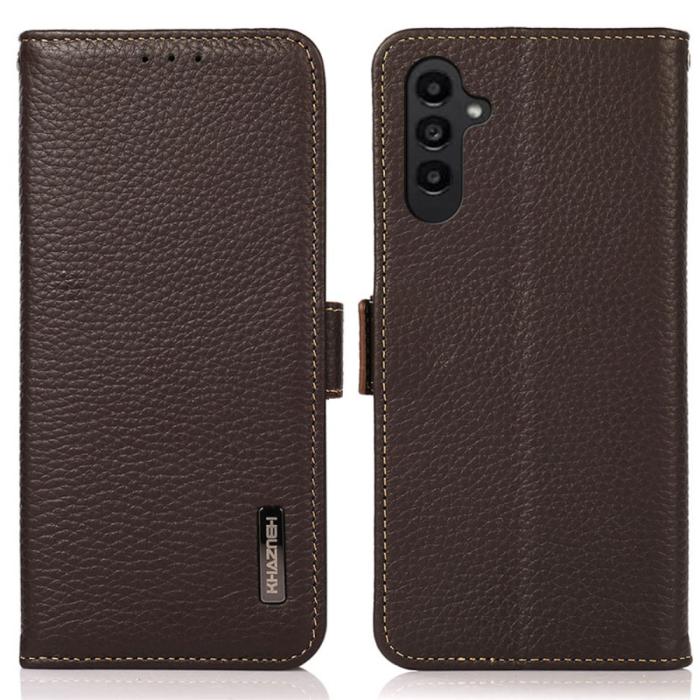 Bild 1, KHAZNEH Galaxy S24 Fodral Äkta Läder RFID Brun