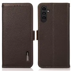 KHAZNEH Galaxy S24 Fodral Äkta Läder RFID Brun