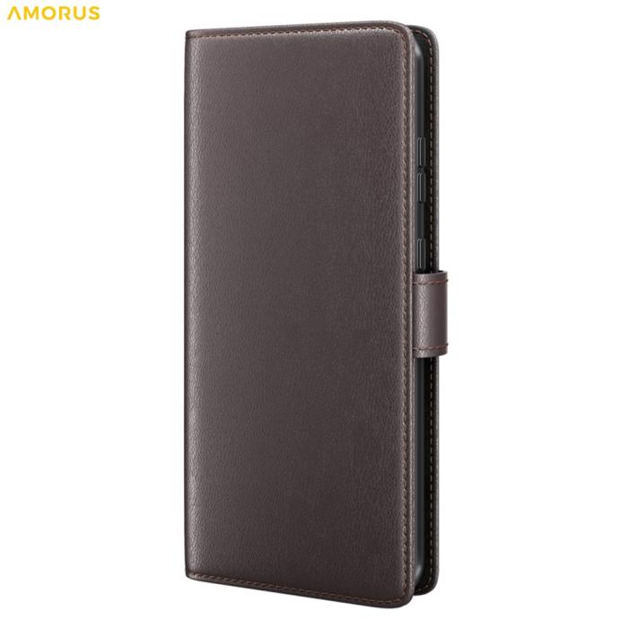 Bild 6, AMORUS Samsung Galaxy S26 Ultra Fodral Äkta Läder Brun