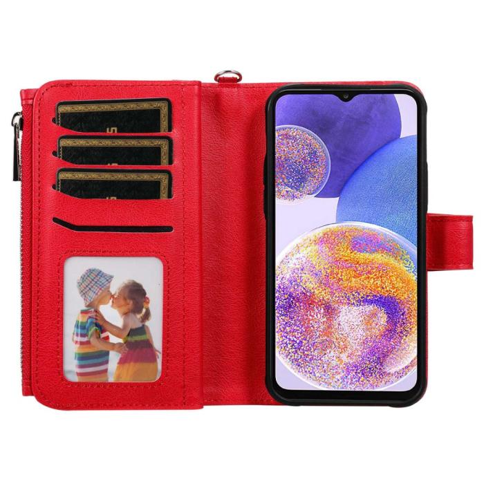 Bild 2, Samsung Galaxy A23 5G 2in1 Magnet Skal / Plånboksfodral Röd