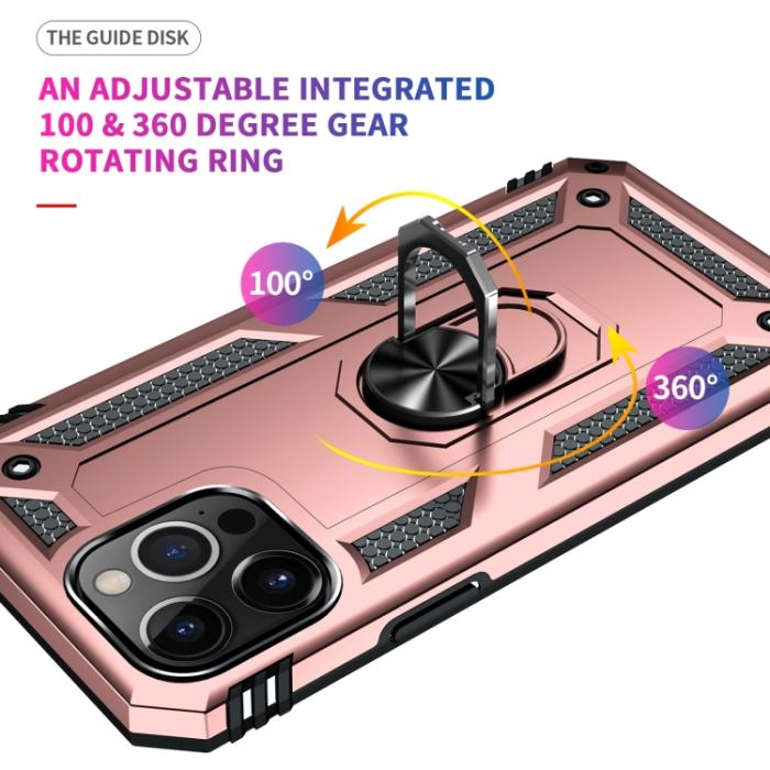 Bild 4, iPhone 14 Pro Max Skal Shockproof Hybrid Ring Roséguld