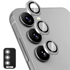 ENKAY Samsung Galaxy S25 Linsskydd H&auml;rdat Glas Gr&aring;
