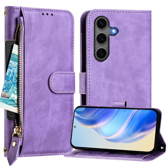 Bild 2, Samsung Galaxy S25 Plus Fodral Multifunktionell Läder Lila
