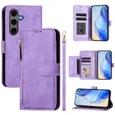 Samsung Galaxy S25 Plus Fodral Multifunktionell L&auml;der Lila