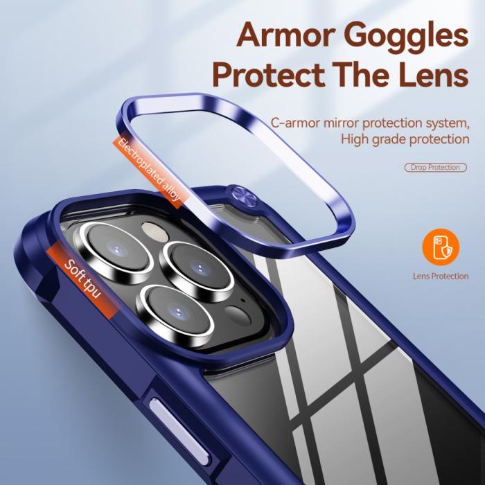 Bild 2, iPhone 15 Pro Skal Shockproof Hybrid Armor Blå