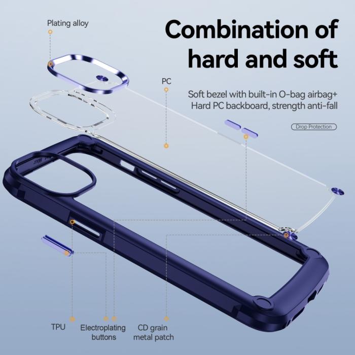 Bild 6, iPhone 15 Pro Skal Shockproof Hybrid Armor Blå
