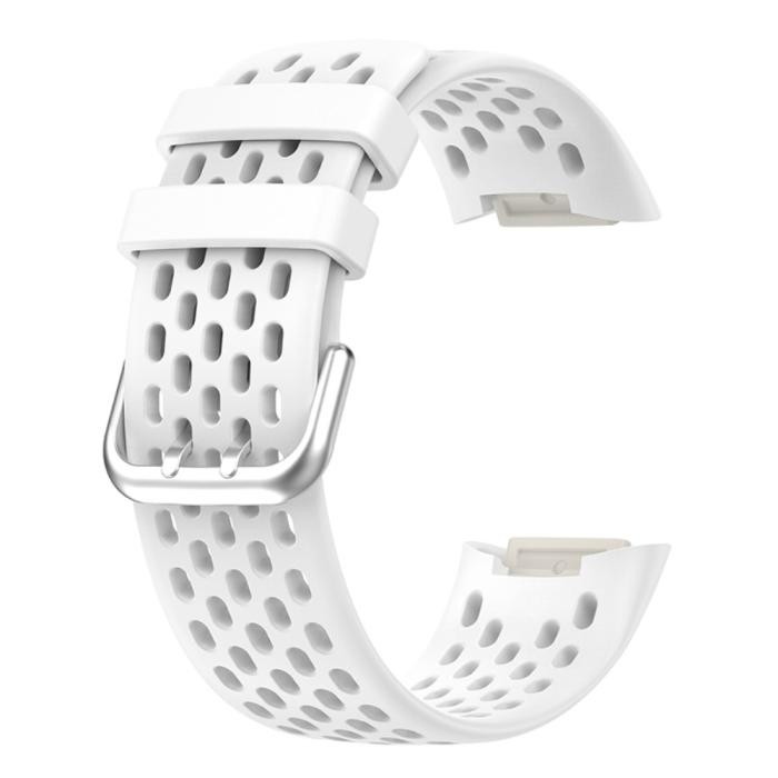Bild 1, Fitbit Charge 6 / 5 Armband Silikon Ihåligt Vit