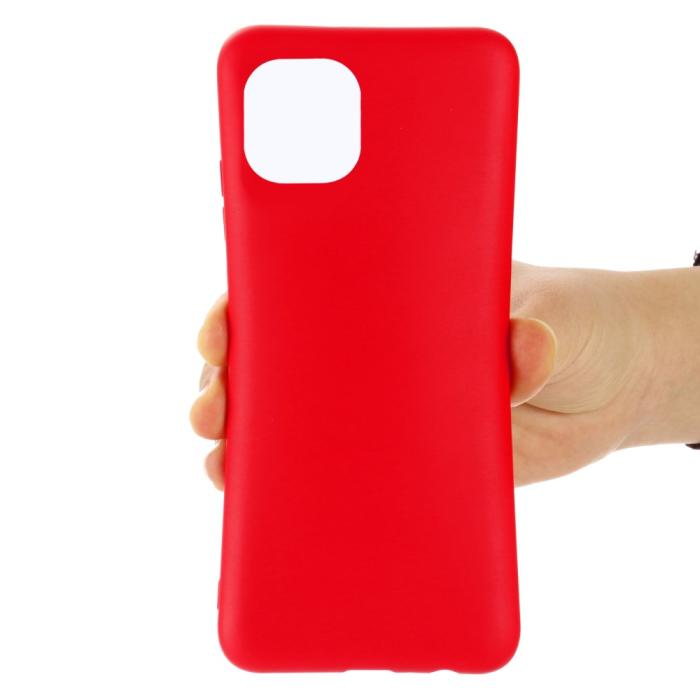 Bild 5, Samsung Galaxy A03 Skal Liquid Silikon Med Strap Röd