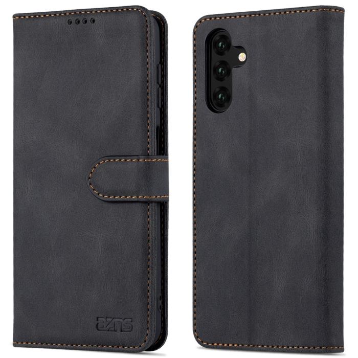 Bild 1, AZNS Samsung Galaxy A14 4G/5G Fodral Läder Svart