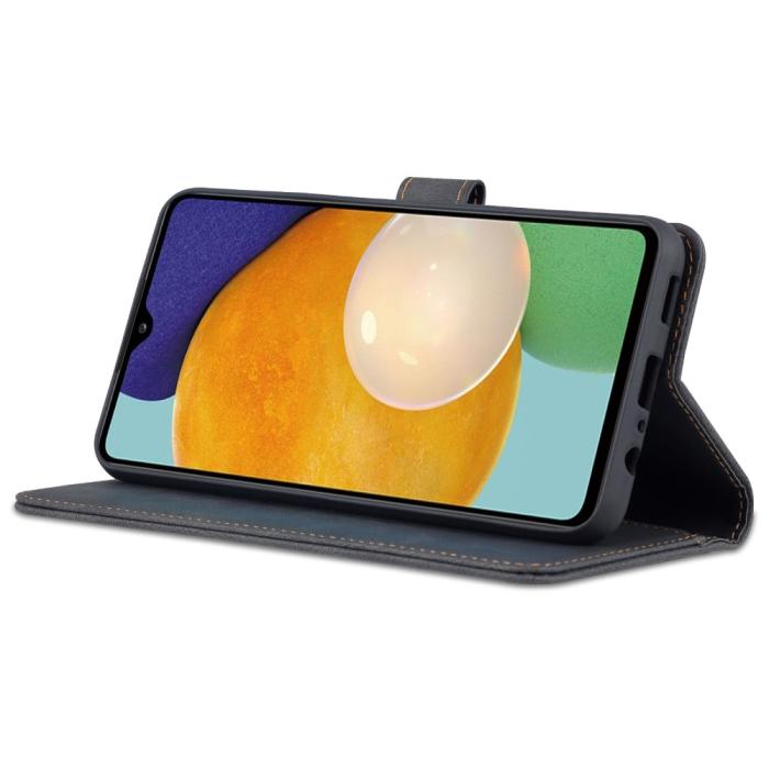 Bild 3, AZNS Samsung Galaxy A14 4G/5G Fodral Läder Svart