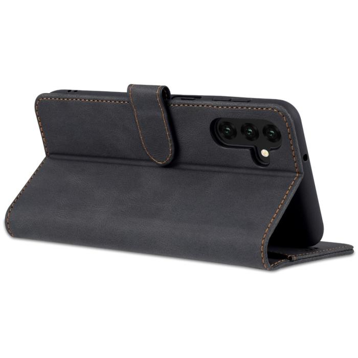 Bild 4, AZNS Samsung Galaxy A14 4G/5G Fodral Läder Svart