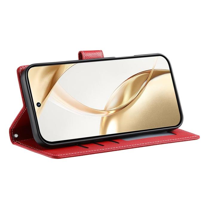Bild 3, Xiaomi 17T Fodral Litchi Läder Röd