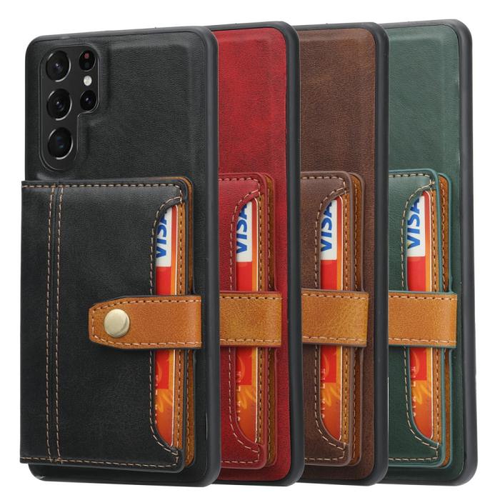 Bild 5, Samsung Galaxy S22 Ultra Skal Med Plånboksfunktion Brun