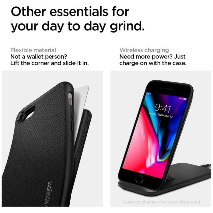 Bild 5, Spigen iPhone 7/8/SE Skal Liquid Air Svart